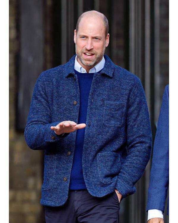 Prince William Cricket on the Mall Blue Wool Blend Jacket
