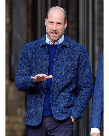 Prince William Cricket on the Mall Blue Wool Blend Jacket
