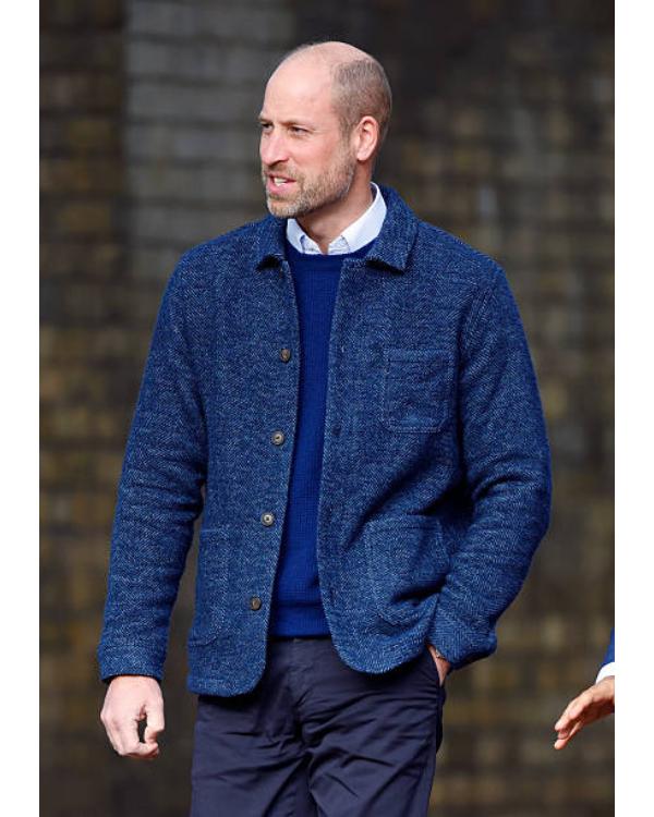 Prince William Cricket on the Mall Blue Wool Blend Jacket - side view
