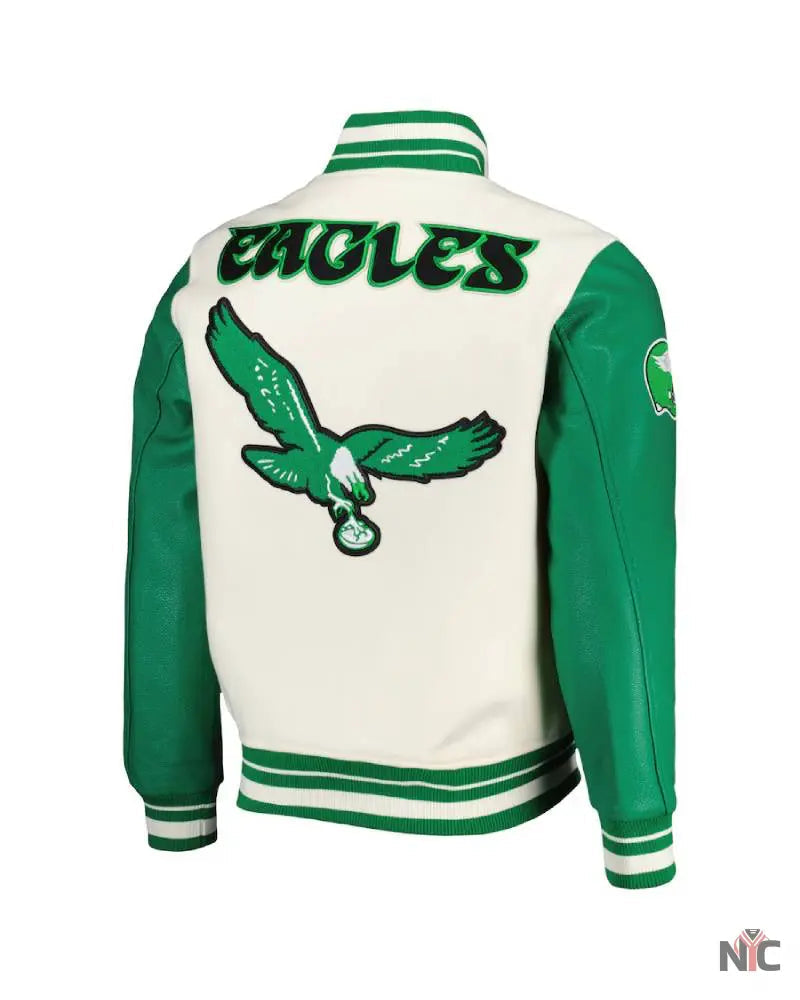 Pro Standard Cream Philadelphia Eagles Retro Jacket Clanton Jacket