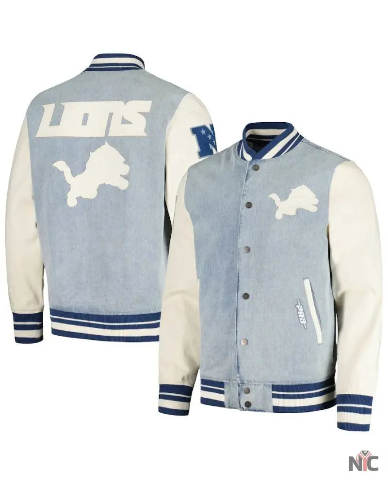Pro Standard Denim Detroit Lions Varsity Blues Jacket Clanton Jacket