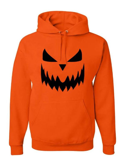 Pumpkin Halloween Face Orange Hoodie