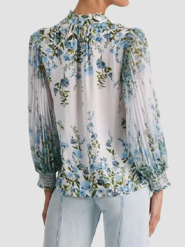 Real Housewives of OC Emily Simpson Pleated Sleeve Floral Blouse - view 4