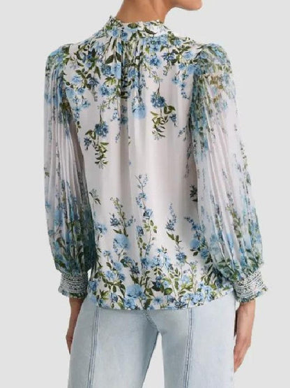 Real Housewives of OC Emily Simpson Pleated Sleeve Floral Blouse - view 4