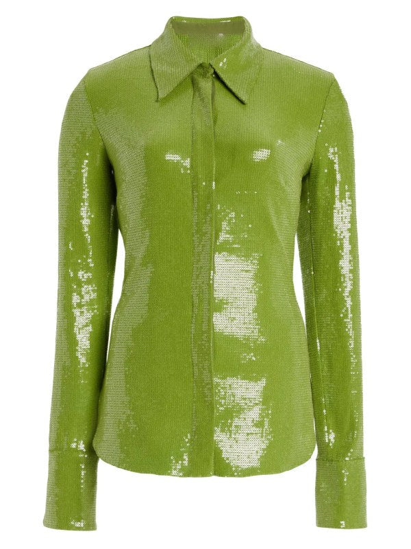Real Housewives of SLC S7 Lisa Barlow Green Sequin Shirt