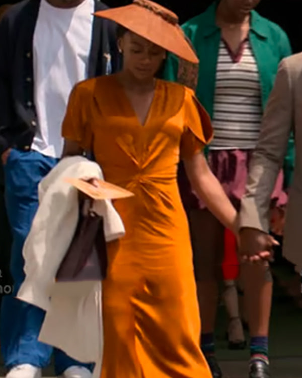Reasonable Doubt S04 Emayatzy Corinealdi Bronze Satin Dress