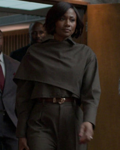 Reasonable Doubt S04 Emayatzy Corinealdi Brown Draped Top