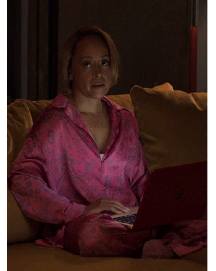 Essence Atkins Reasonable Doubt Season 4 Pink Satin Pajama Set