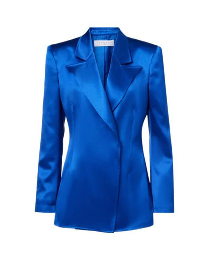 Ted Lasso S04 Hannah Waddingham Blue Silk Blazer - view 2