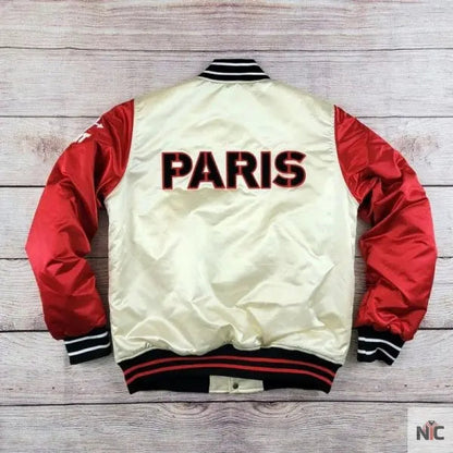 Red Peppers Paris Satin Varsity Jacket Clanton Jacket