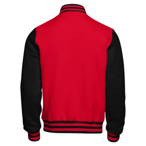 Red and Black Varsity Jacket - back view