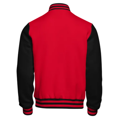 Red and Black Varsity Jacket - back view