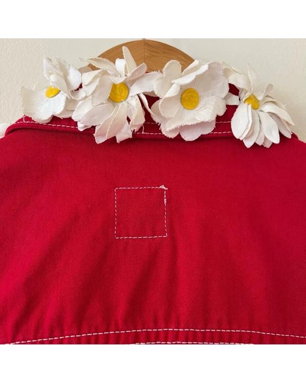 Kim Fields Living Single Season 3 Red Jacket with Daisy Collar - back view