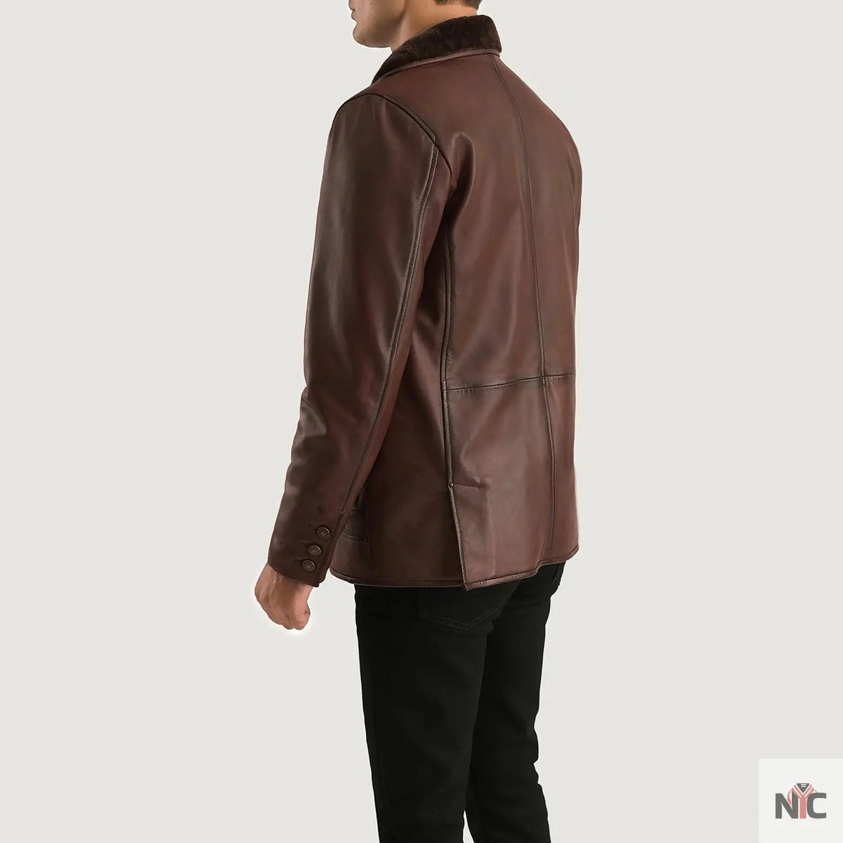 Rocky Brown Fur Leather Coat Clanton Jacket