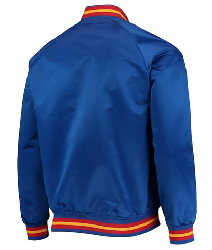 Royal San Francisco 75th Anniversary Warriors Satin Jacket - back view