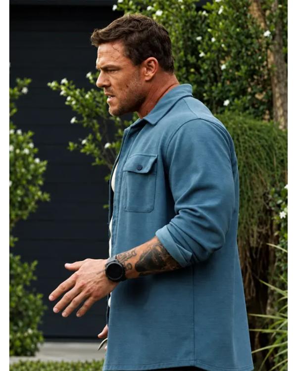Runner 2026 Alan Ritchson Blue Jacket