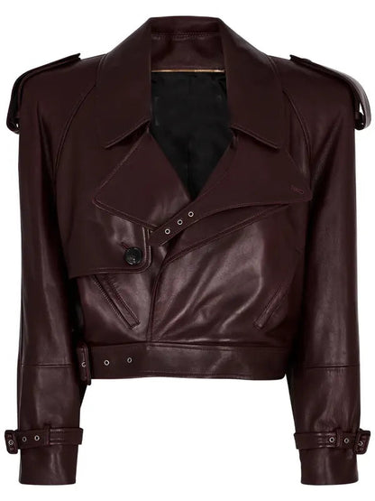 Saint Laurent Burgundy Leather Jacket WorthVee