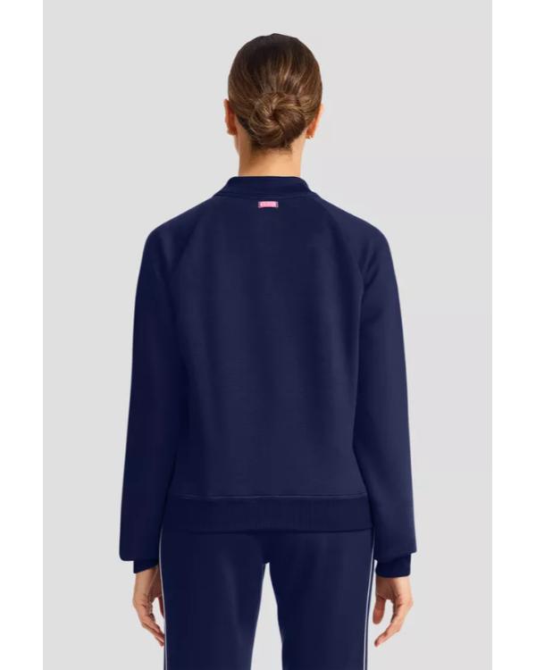 Ava Bunn Scrubs Season 11 Navy Half-Zip Track Jacket - front view