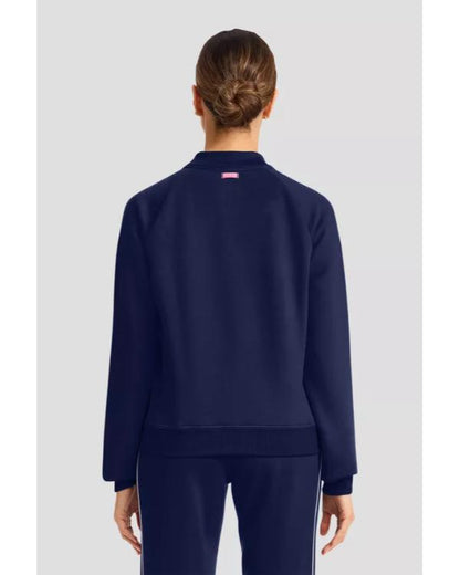 Ava Bunn Scrubs Season 11 Navy Half-Zip Track Jacket - front view