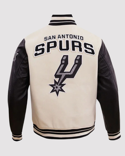 San Antonio Spurs Retro Classic Rib Wool Varsity Jacket - back view