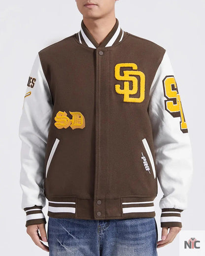 San Diego Padres Old English Varsity Jacket Clanton Jacket