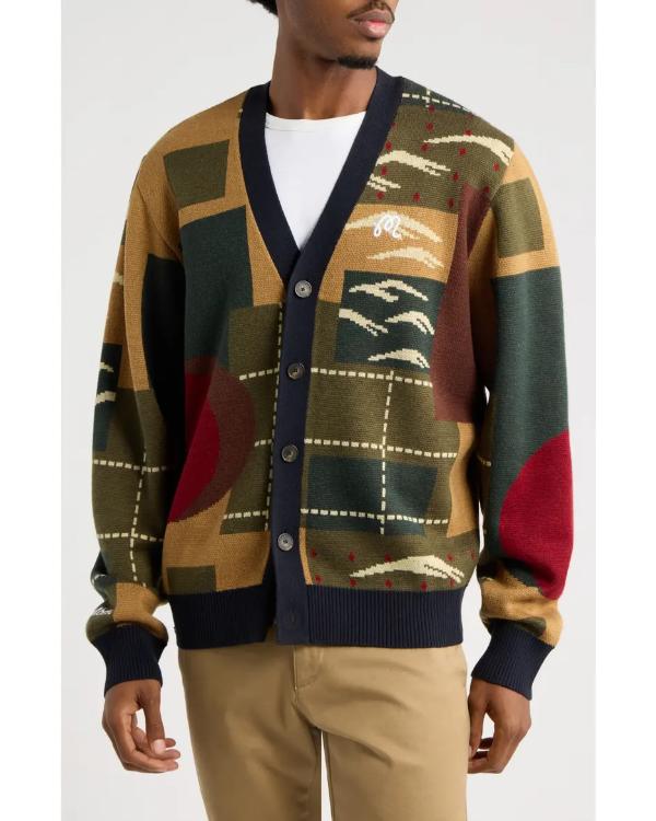 Ben Marshall SNL Season 52 Multicolor Printed Knit Cardigan - side view