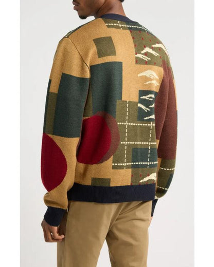 Ben Marshall SNL Season 52 Multicolor Printed Knit Cardigan - back view