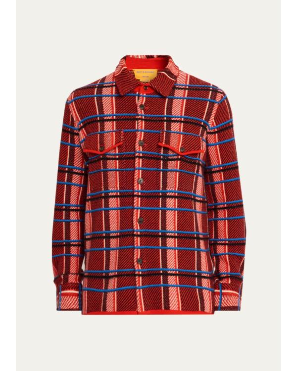 Shane Gillis SNL Season 52 Red Plaid Shirt - front view