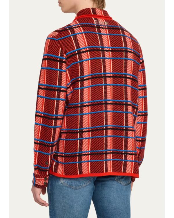 Shane Gillis SNL Season 52 Red Plaid Shirt - side view