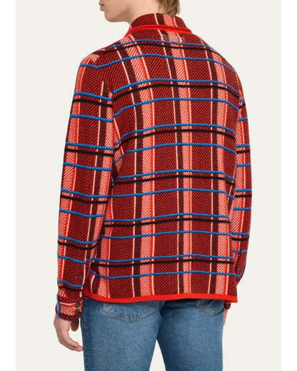 Shane Gillis SNL Season 52 Red Plaid Shirt - side view