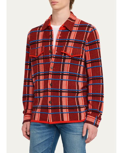 Shane Gillis SNL Season 52 Red Plaid Shirt - back view