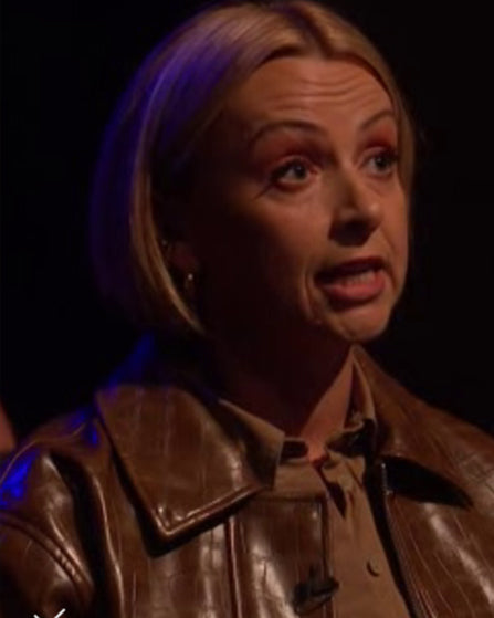 Saturday Night Live UK 2026 Brown Croc Faux Leather Jacket
