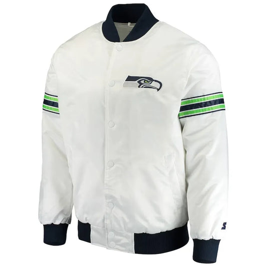 Seattle Seahawks The Rookie White Satin Jacket