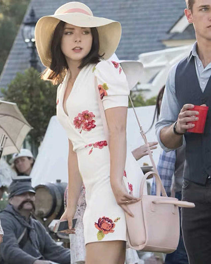 Madison Davenport Sharp Objects Floral Wrap Mini Dress