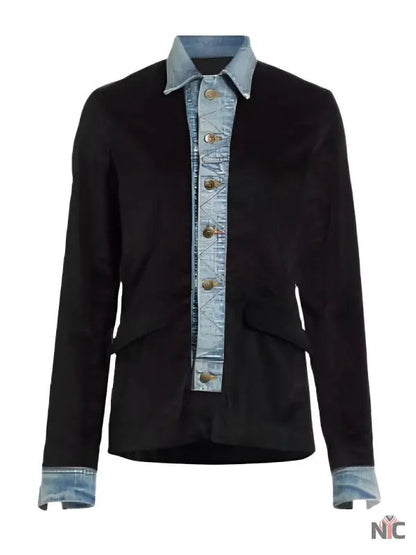 Shrinking S02 Christa Miller Denim Trim Blazer Clanton Jacket