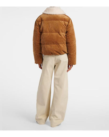 A Merry Little Ex-Mas 2025 Emily Hall Brown Corduroy Puffer Jacket