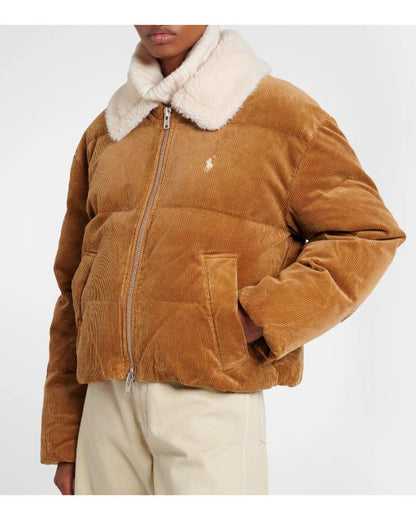 A Merry Little Ex-Mas 2025 Emily Hall Brown Corduroy Puffer Jacket
