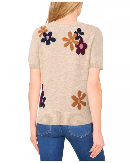 Christine Brown Sister Wives Season 21 Floral Print Knit Sweater - front view