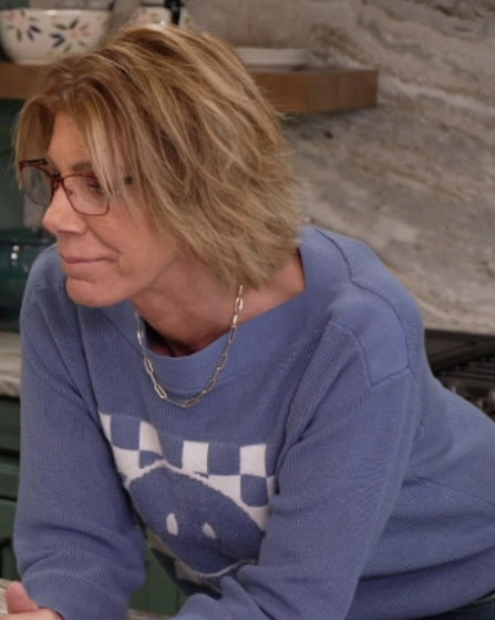 Sister Wives S21 Meri Brown Blue Smiley Face Sweater