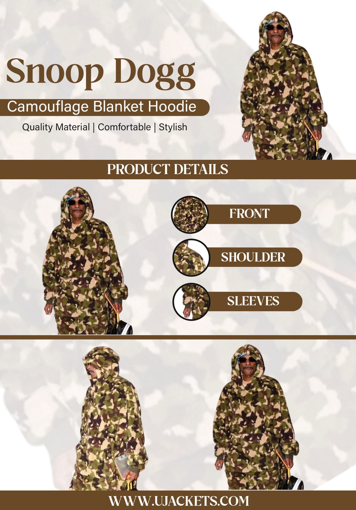Snoop Dogg Camouflage Blanket Hoodie