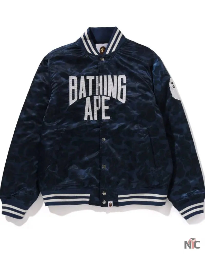 Solid Camo NYC Logo Nylon Varsity Jacket Clanton Jacket
