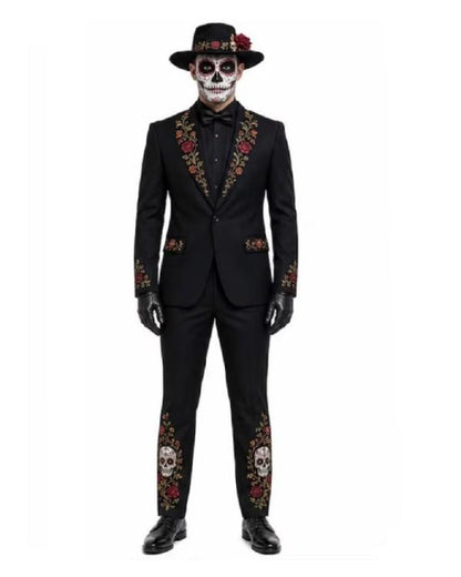Day of The Dead Halloween Sugar Skull Tuxedo Suit - view 6