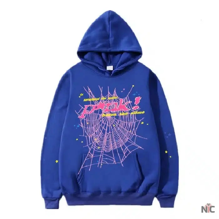 Sp5der 555555 Young Thug Hoodie Blue Clanton Jacket