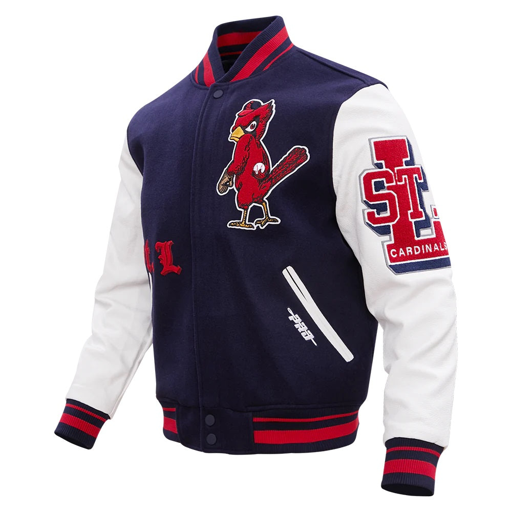 St. Louis Cardinals Old English Varsity Jacket - back view