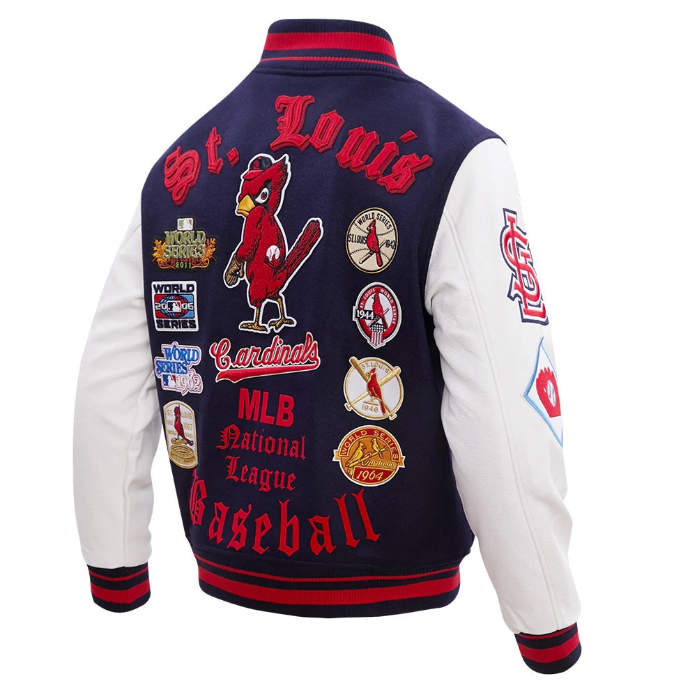 St. Louis Cardinals Old English Varsity Jacket - side view