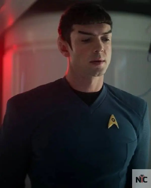 Star Trek Strange New Worlds Ethan Peck Blue Shirt Clanton Jacket