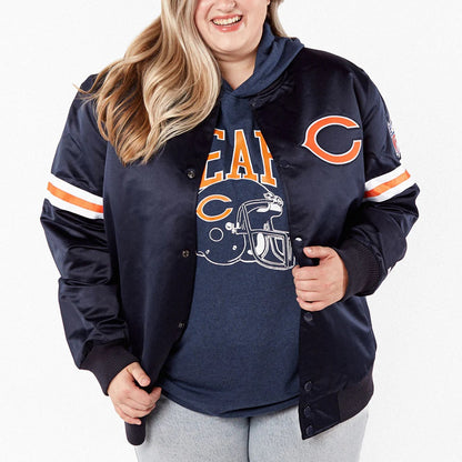 Starter Chicago Bears Heavyweight Satin Jacket - detail view