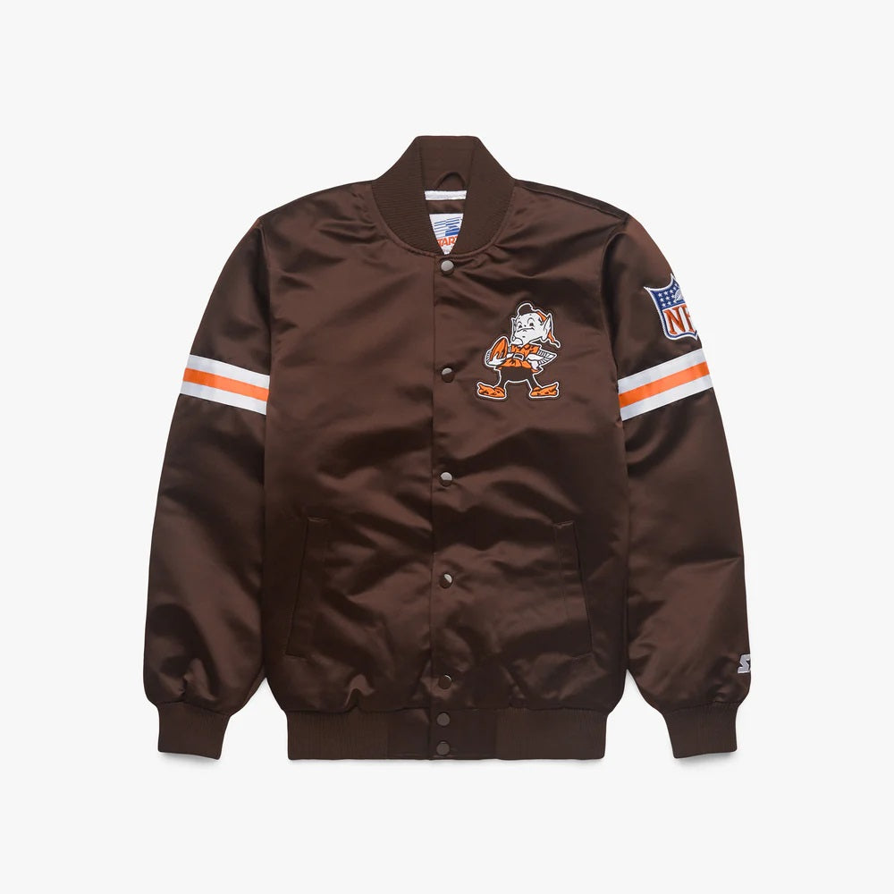 Starter Cleveland Browns Heavyweight Satin Jacket - side view