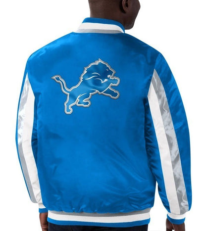 Starter Detroit Lions Stripe Jacket - back view