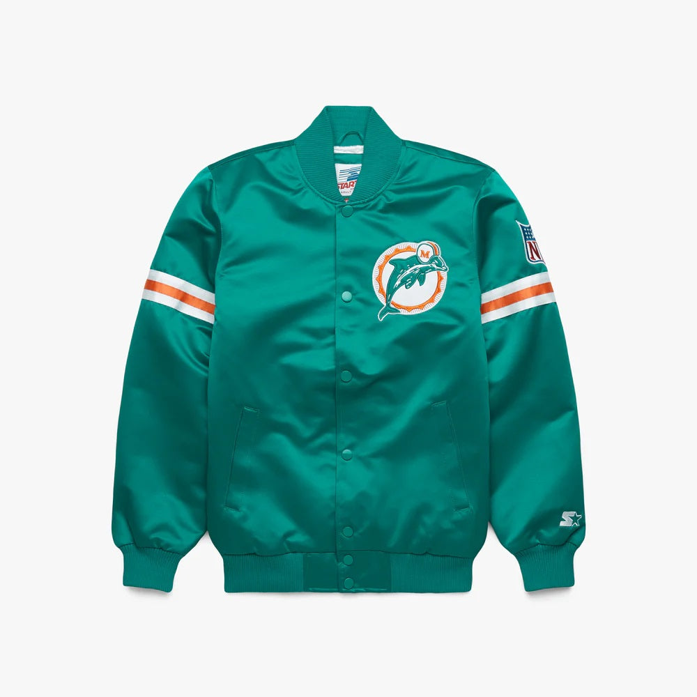 Starter Miami Dolphins Heavyweight Satin Jacket - side view